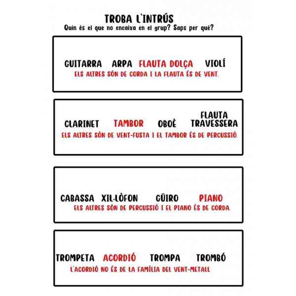 Troba l'instrument intrús