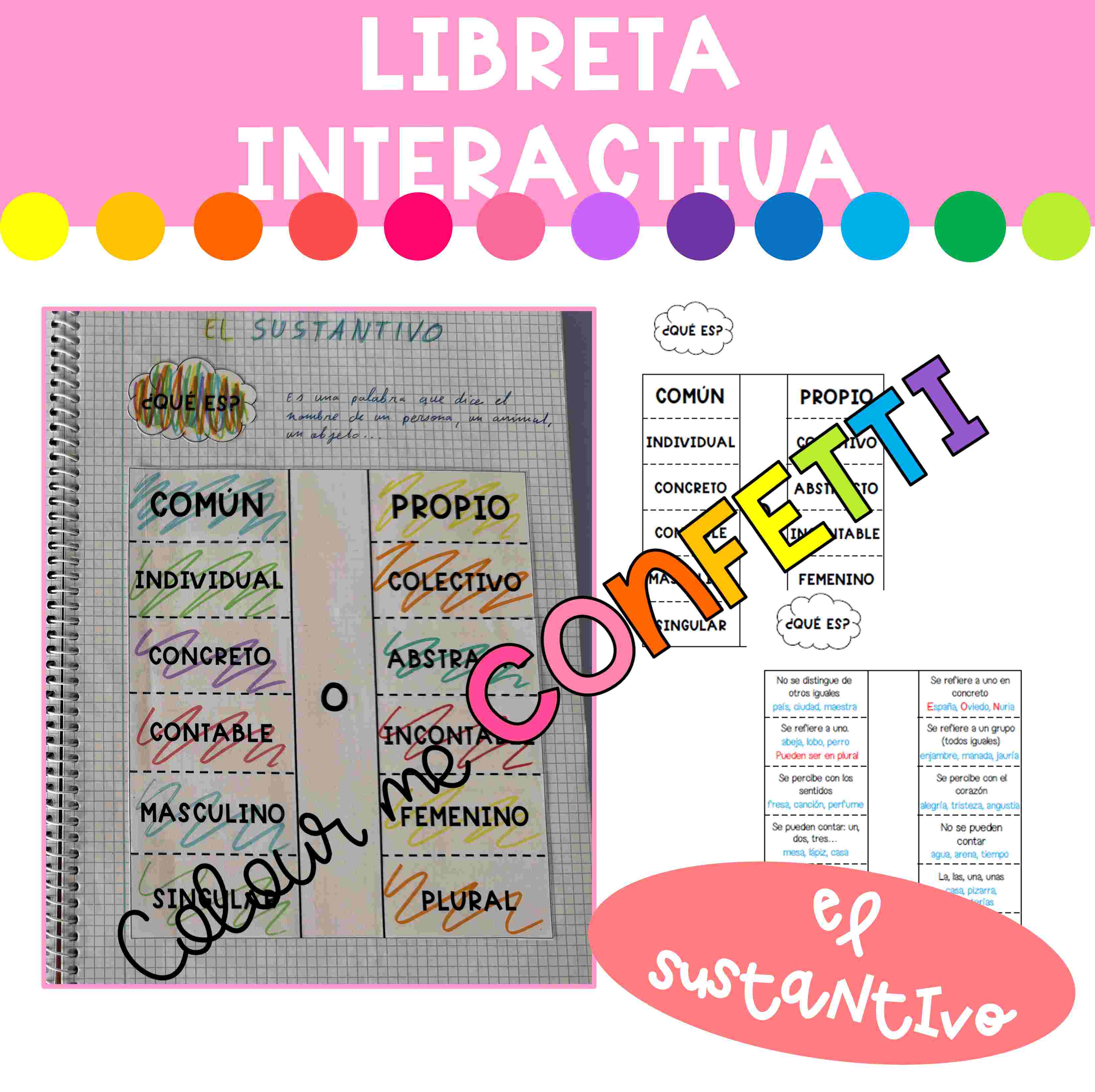 El sustantivo - Libreta interactiva
