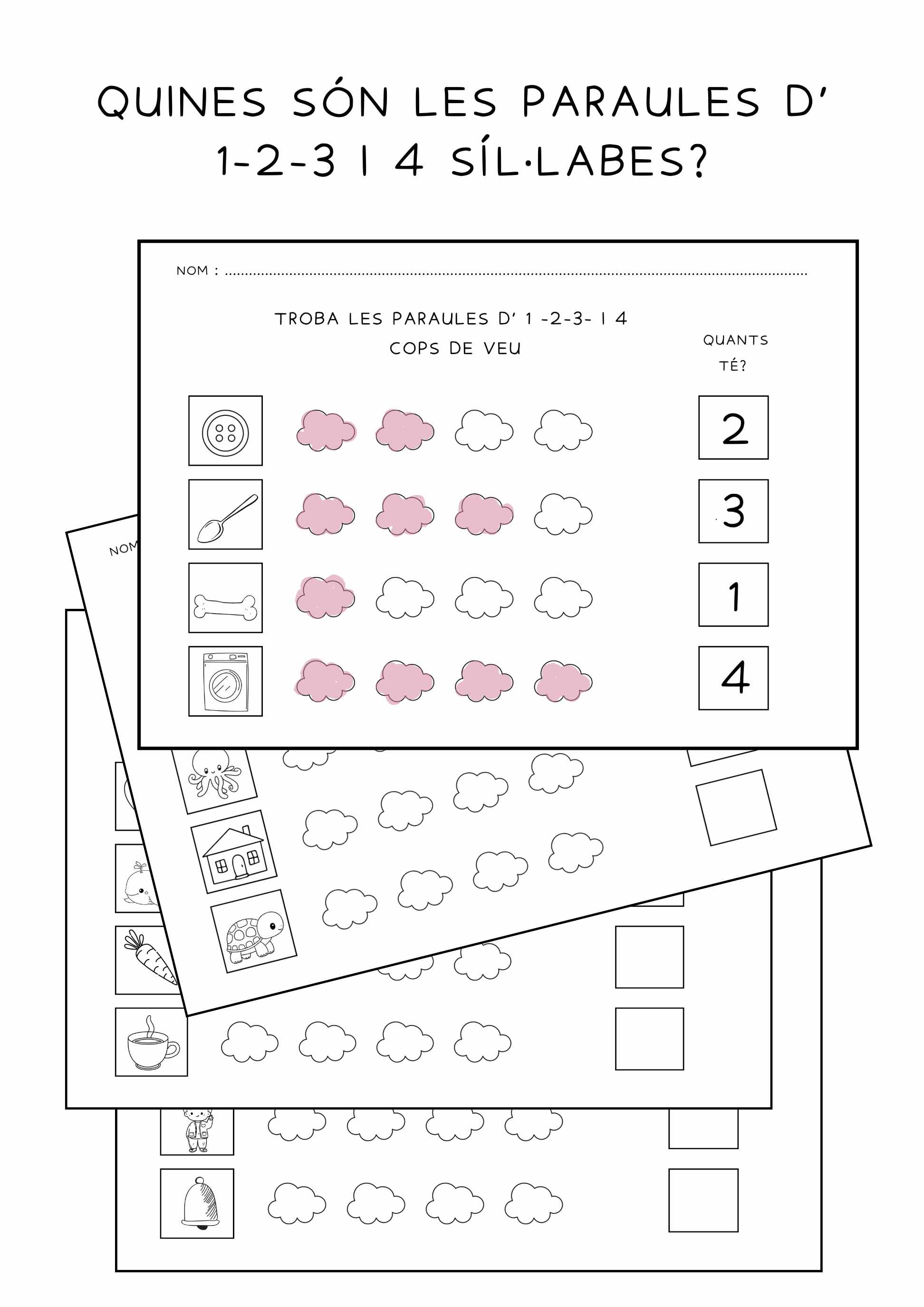TROBA LES PARAULES DE 1-2-3 I 4 SÍL·LABES