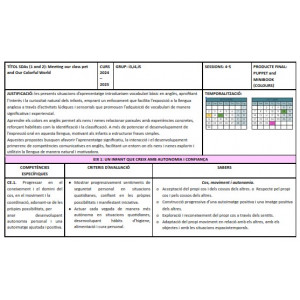 SITUACIÓ D'APRENENTATGE ANGLÈS: Meeting our class pet and Our Colorful World