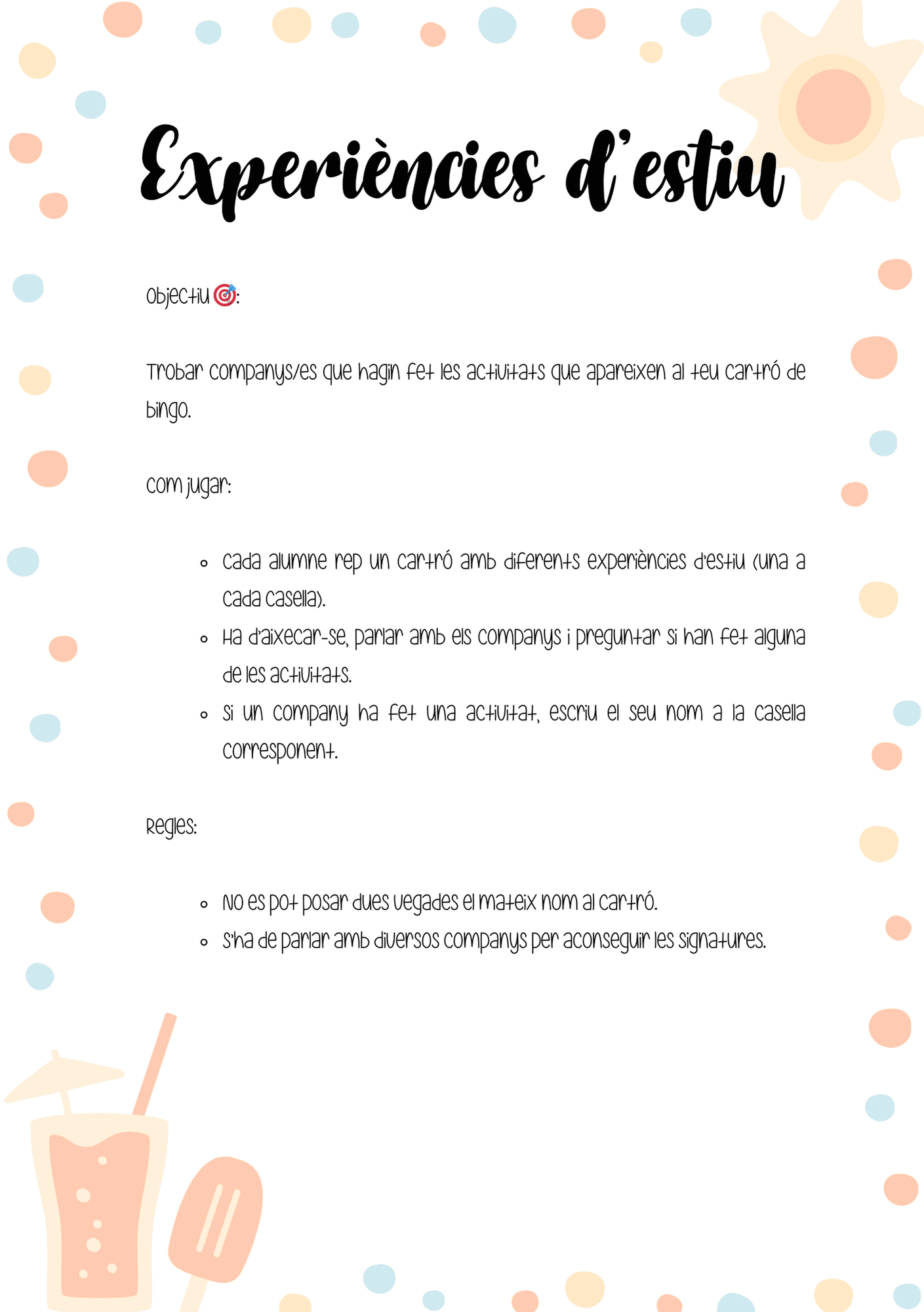 Experiencias de verano