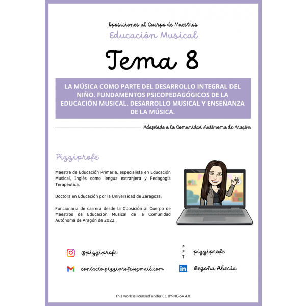 Tema 8 - Oposición al Cuerpo de Maestros de Educación Musical - Aragón Autora: pizziprofe