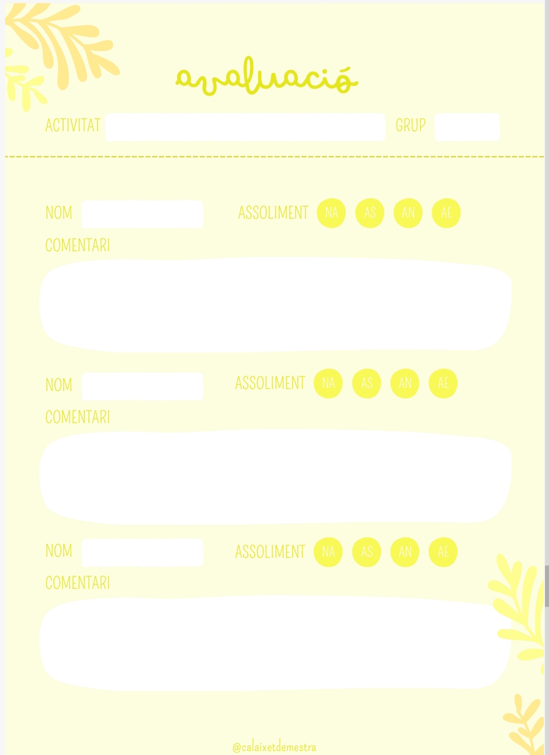 Quadern docent atemporal! Color groc