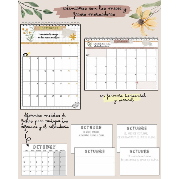 calendario menual y refranes