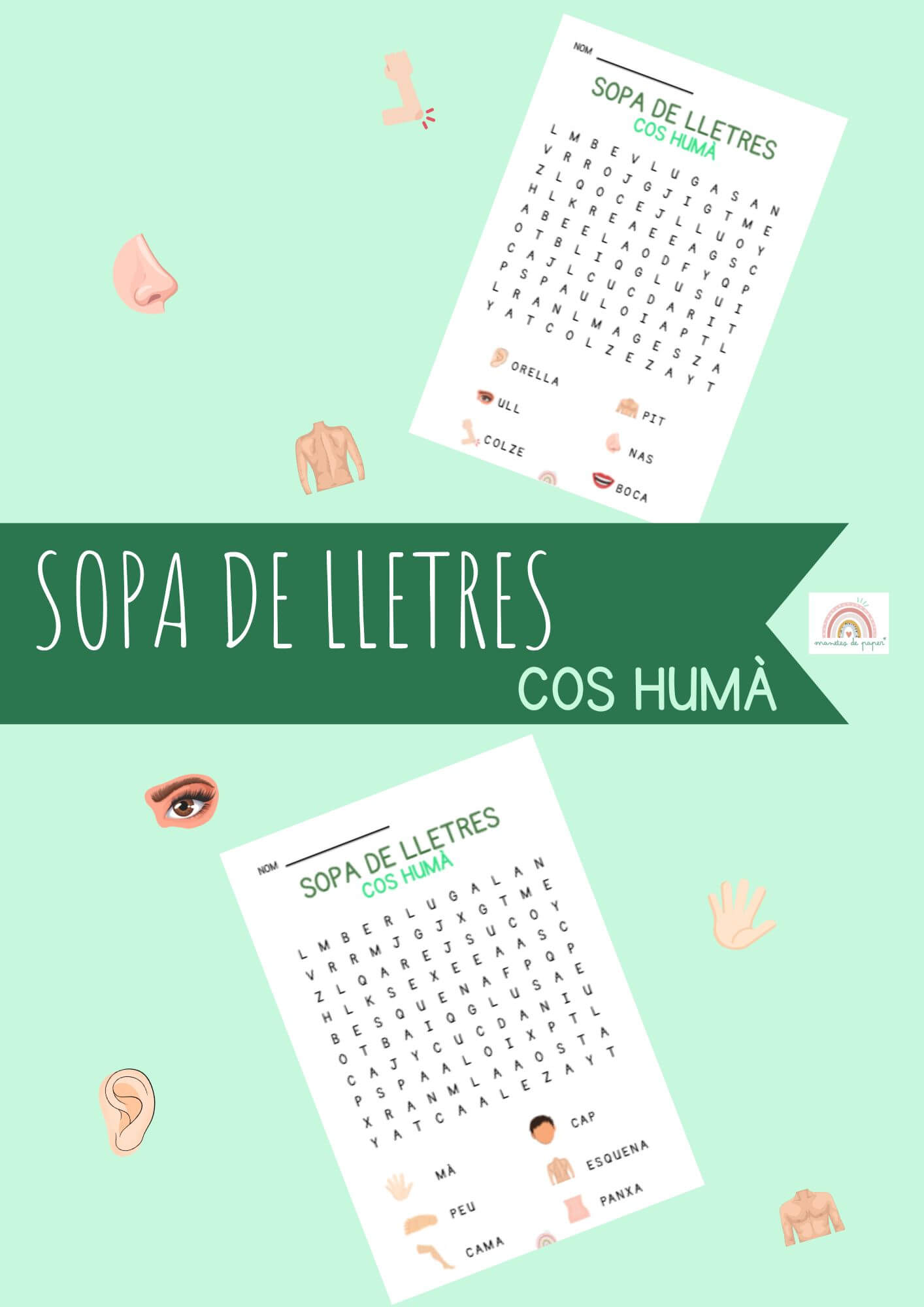 Sopa de lletres del cos humà