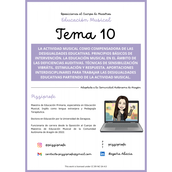 Tema 10 - Oposición al Cuerpo de Maestros de Educación Musical - Aragón Autora: pizziprofe