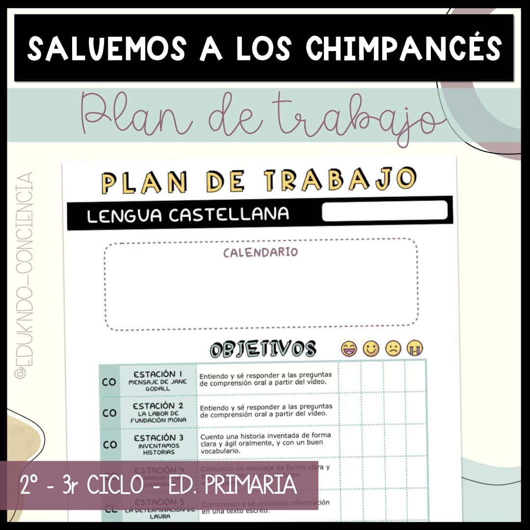 Plan de trabajo Salvemos a los chimpancés