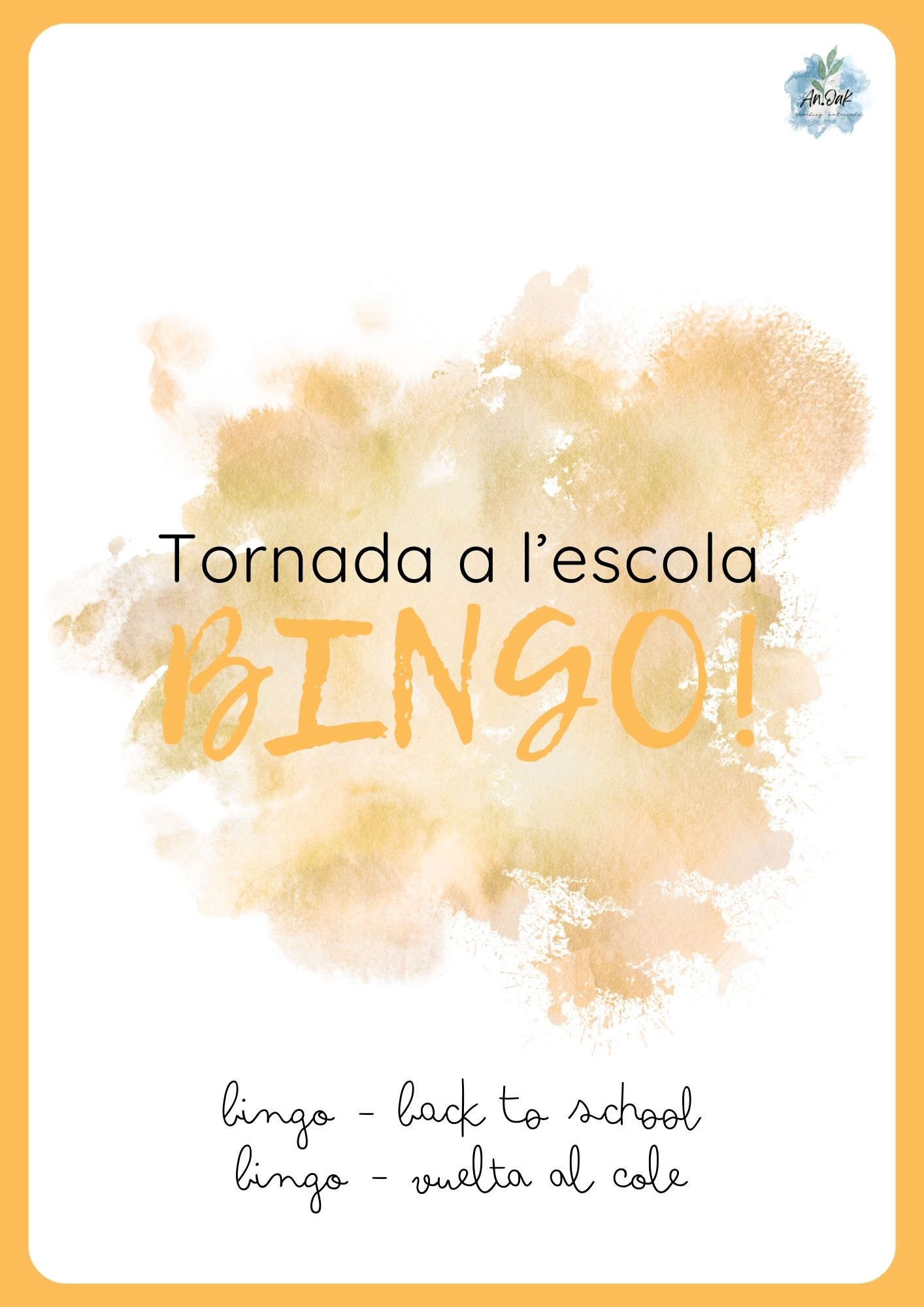 BINGO - TORNADA A L'ESCOLA