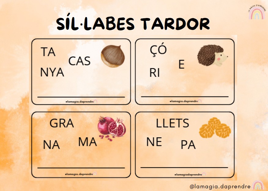 Ordenar síl·labes tardor