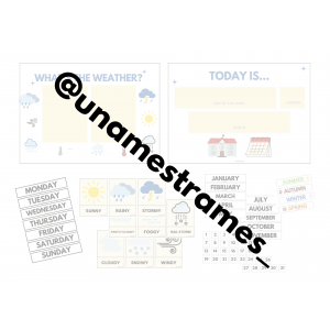 Posters for the class (weather, day, season)