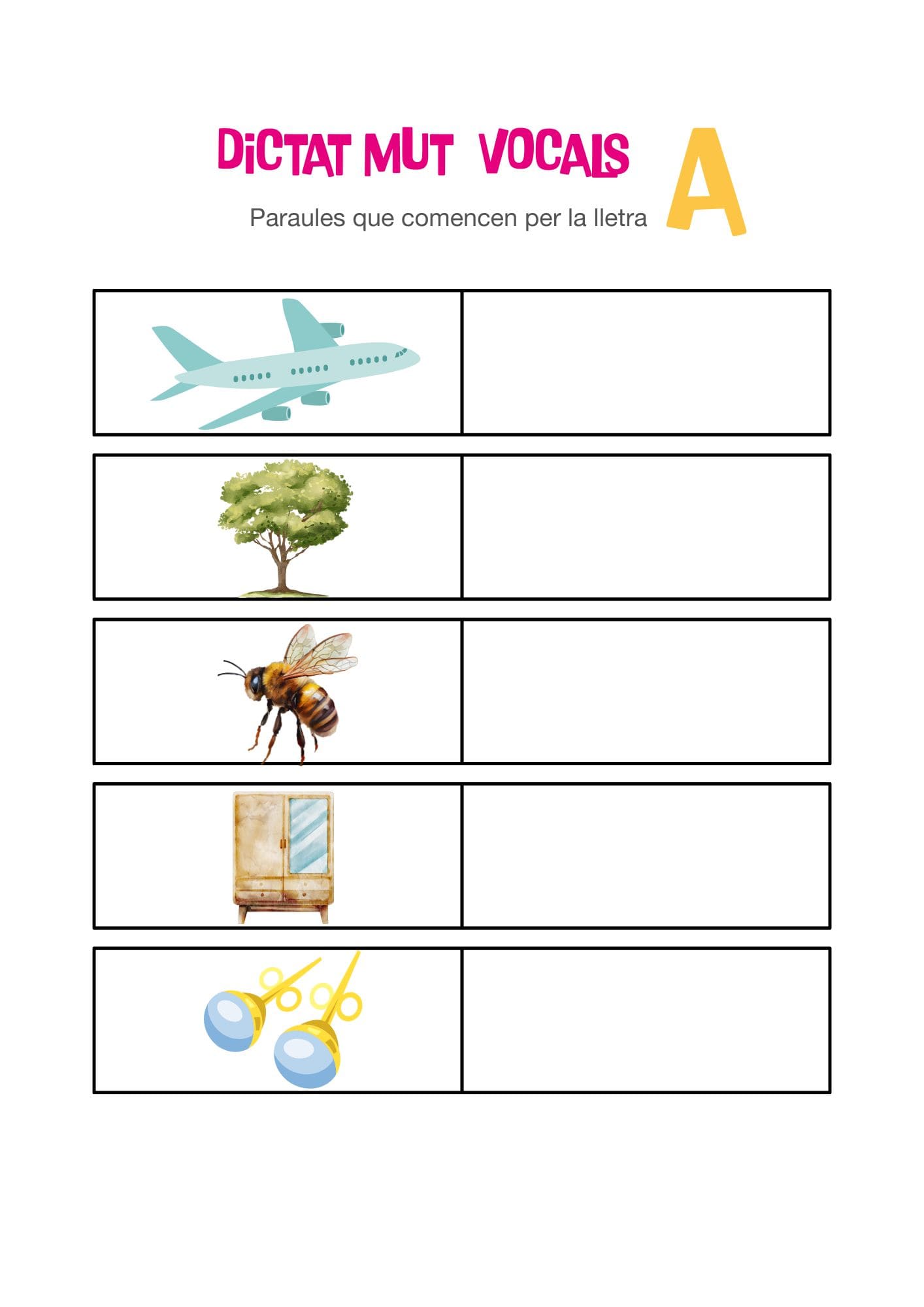 Fitxa dictat mut. Lletra A