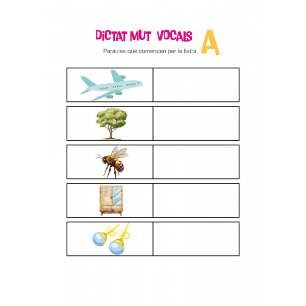Fitxa dictat mut. Lletra A