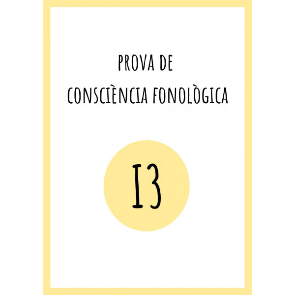 AVALUACIÓ CONSCIÈNCIA FONOLÒGICA I3