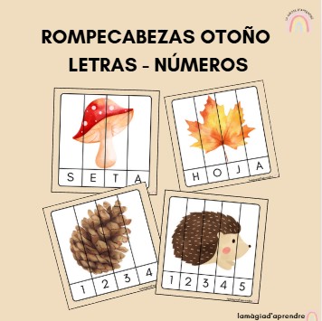 Puzle otoño: letras y números