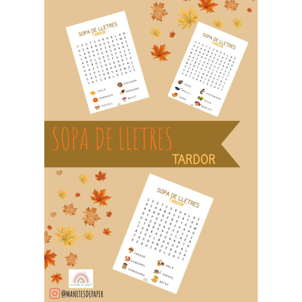 SOPA DE LLETRES DE LA TARDOR