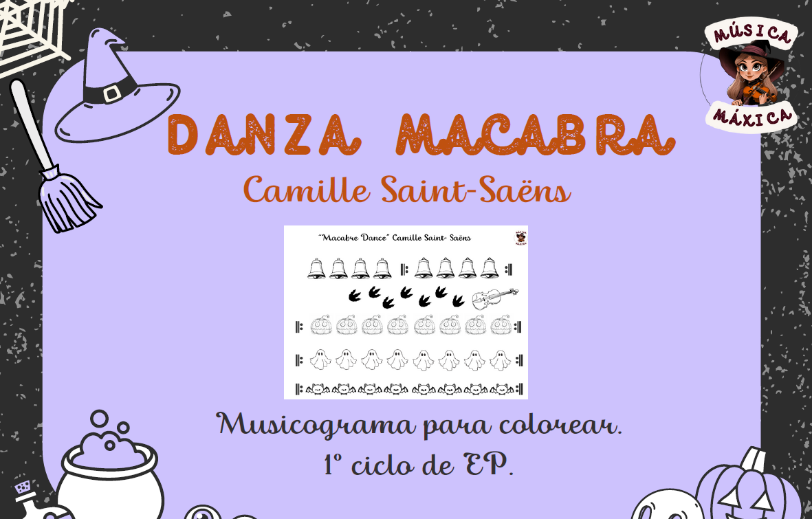 Musicograma Danza Macabra para colorear