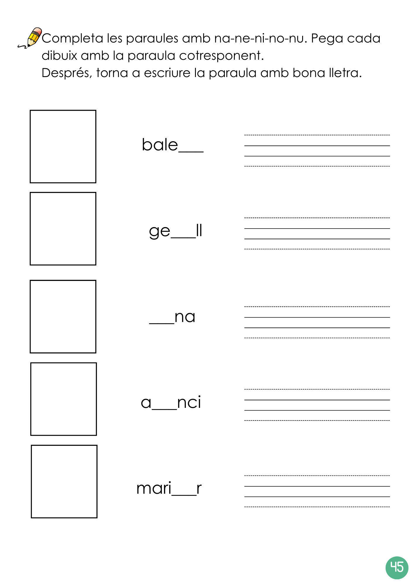 Dossier lectoescriptura en lletra d'impremta