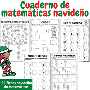 Cuaderno de matemáticas de Navidad - Ed. Infantil y Primaria