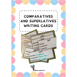 Comparatives and superlatives writing cards