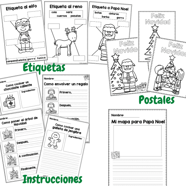 Plantillas de escritura de Navidad - Educación Primaria