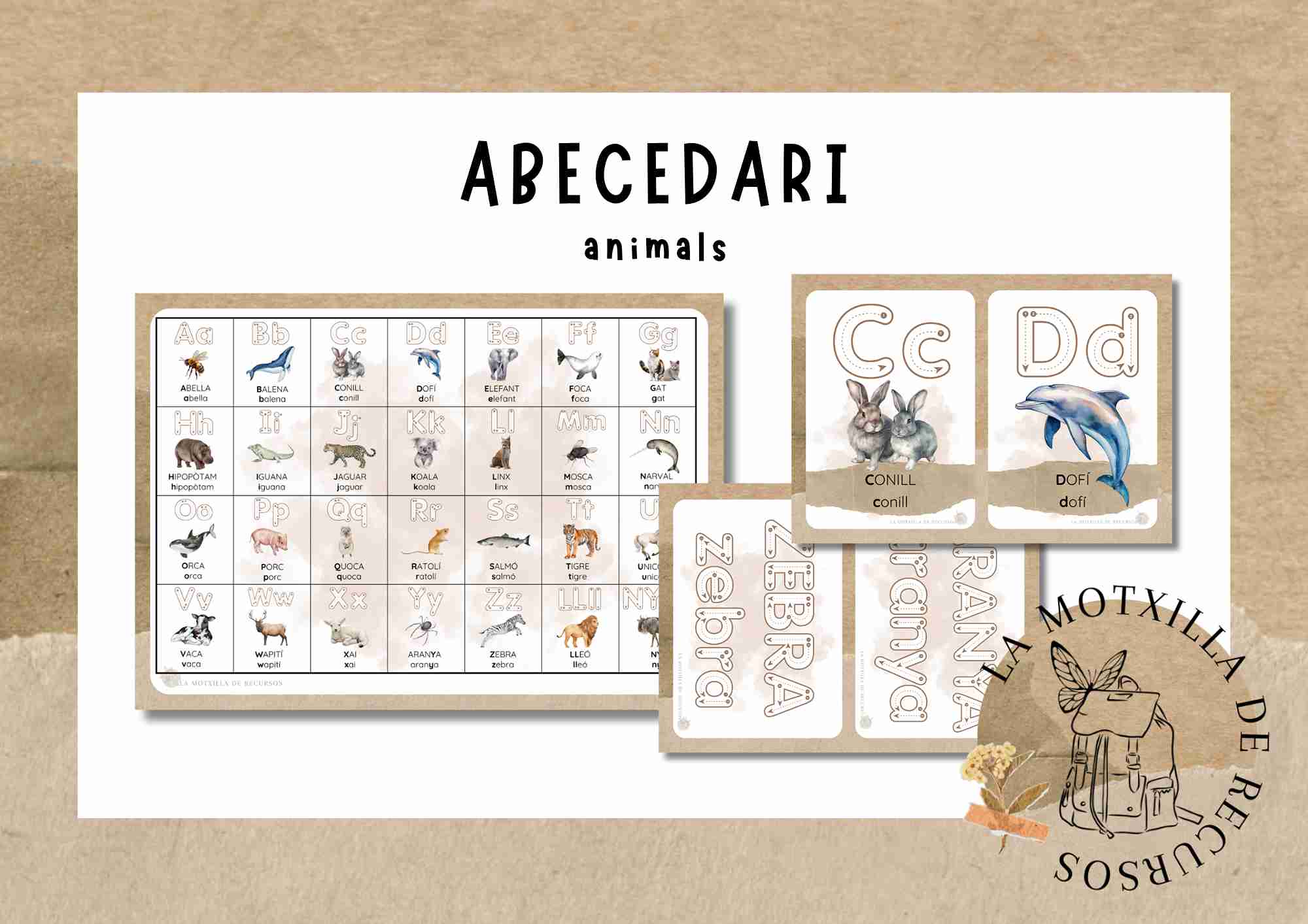 TARGETES - Abecedari animals