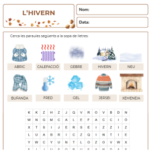 Sopa de lletres - L'hivern