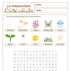 Sopa de lletres - La primavera
