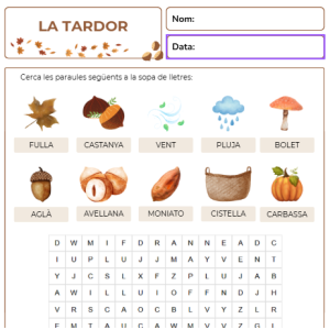 Sopa de lletres - La tardor