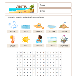 Sopa de lletres - L'estiu