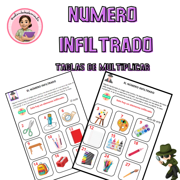 Número infiltrado para trabajar TABLAS DE MÚLTIPLICAR