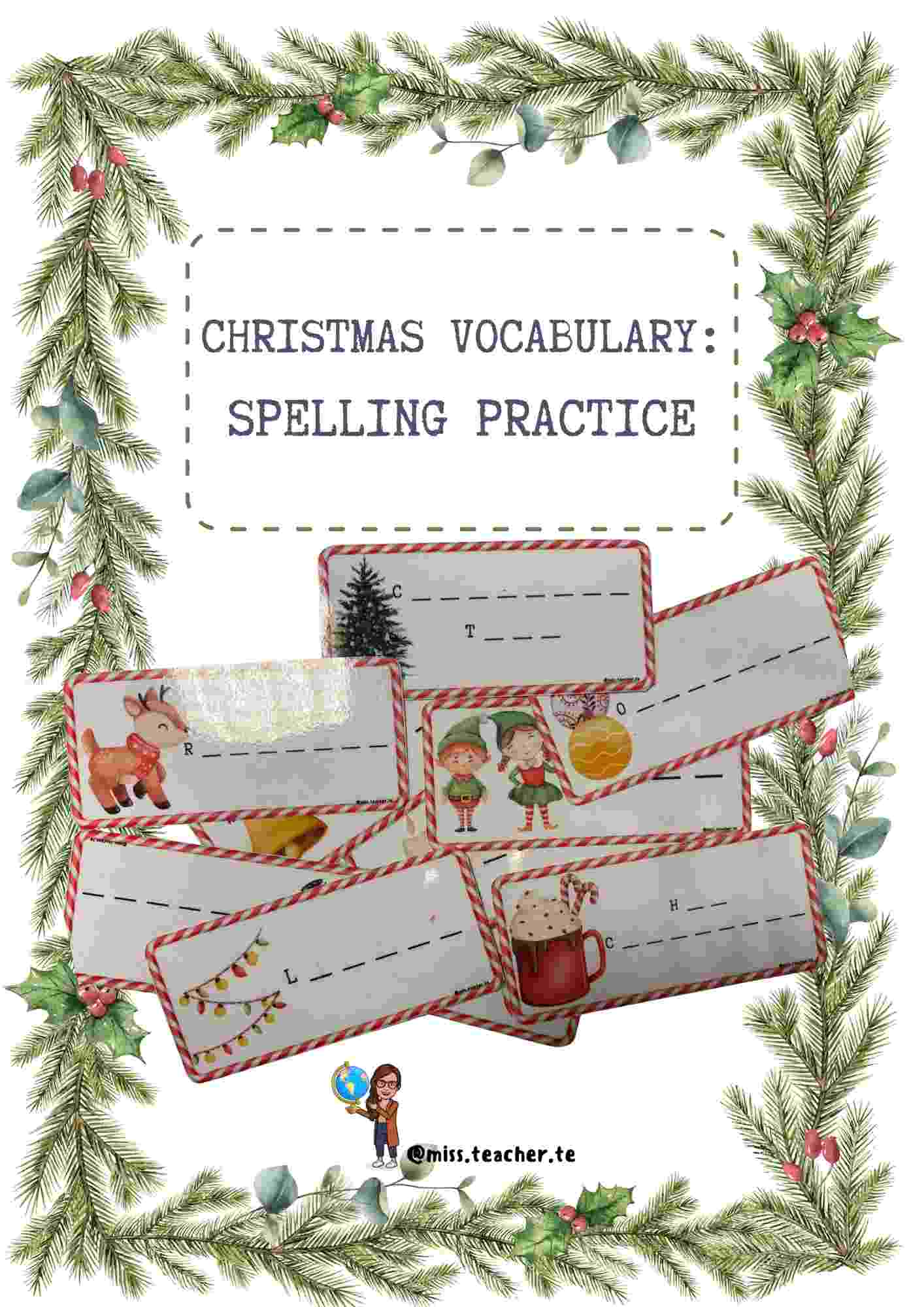Christmas vocabulary: Writing cards and spelling