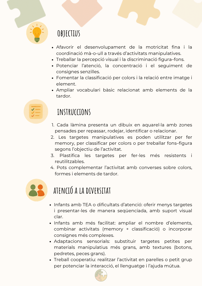 Otoño: trazo, classificación por colores y figura-fondo