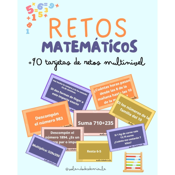 Tarjetas de RETOS MATEMÁTICOS MULTINIVEL