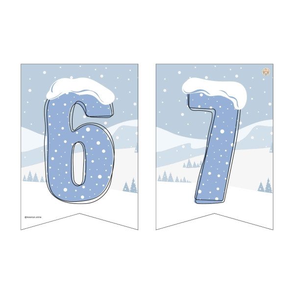 BANDERINES DECORATIVOS NÚMEROS INVIERNO
