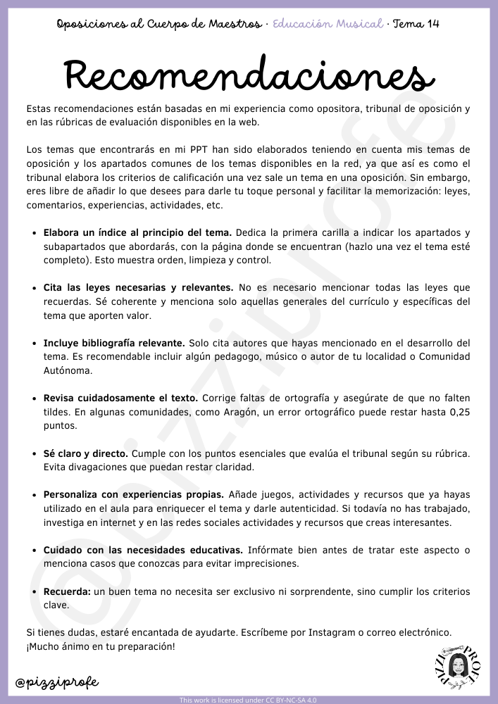 Tema 14 - Oposición al Cuerpo de Maestros de Educación Musical - Aragón Autora: pizziprofe