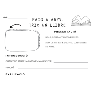 FAIG 6 ANYS, TRIO UN LLIBRE - Guión exposición oral