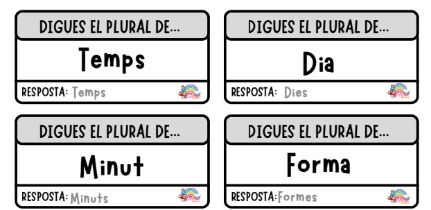 📚 204 targetes autocorrectives SINÒNIMS, ANTÒNIMS, PLURALS, SINGULARS, FEMENINS I MASCULINS.