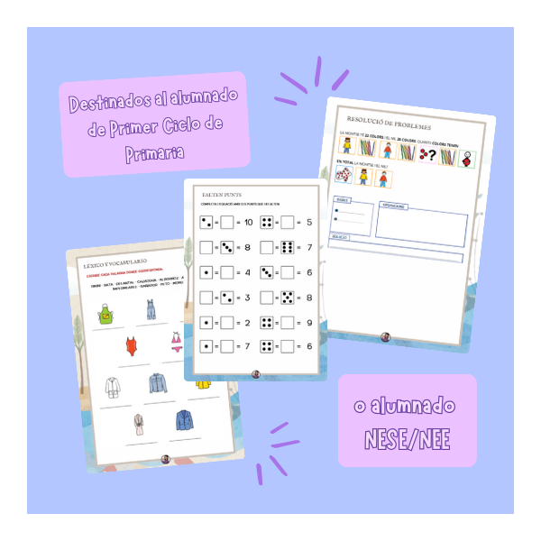 Cuadernos de aprendizaje adaptados (CAT - CAST - MAT)