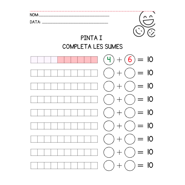 Dossier de Matemàtiques – Càlcul i Numeració 60 FITXES  DE MATES. NOMBRES DEL 1 AL 20.