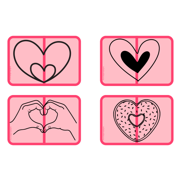 Mitades de corazones