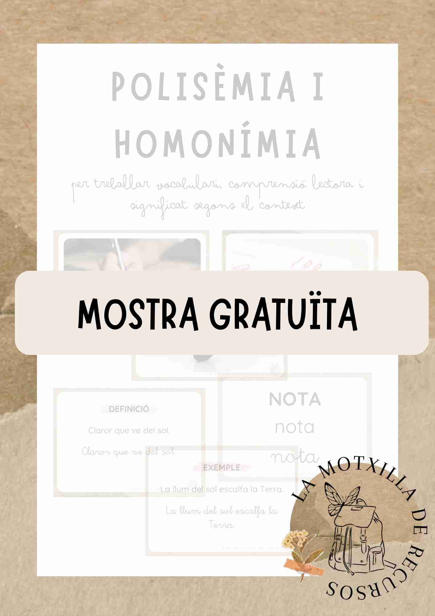 LLENGUA - MOSTRA. Polisèmia i homonímia