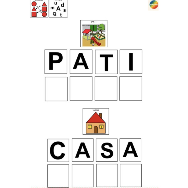 Carpeta Teacch- creació de paraules