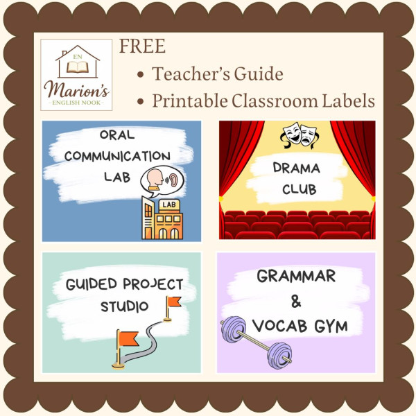 English Classroom Management Starter Kit | Decoration & Labels |English Corners | Clubs