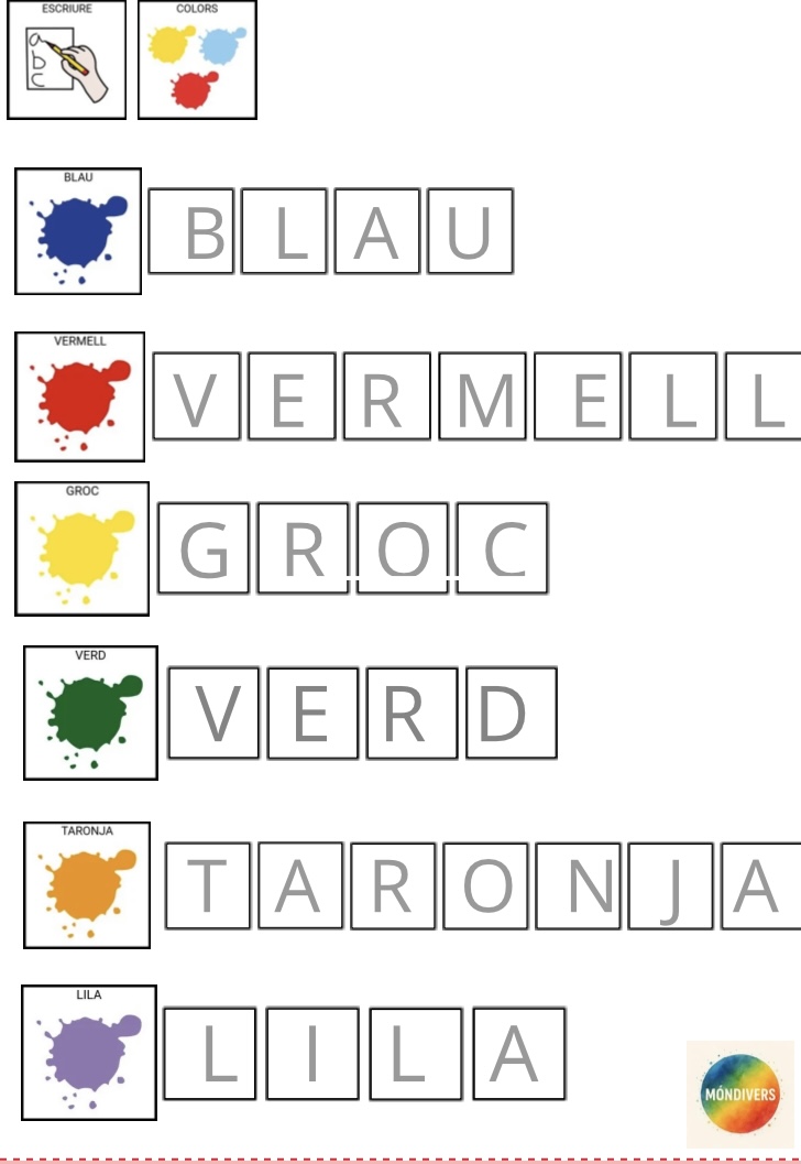 Carpeta TEACCH- colors