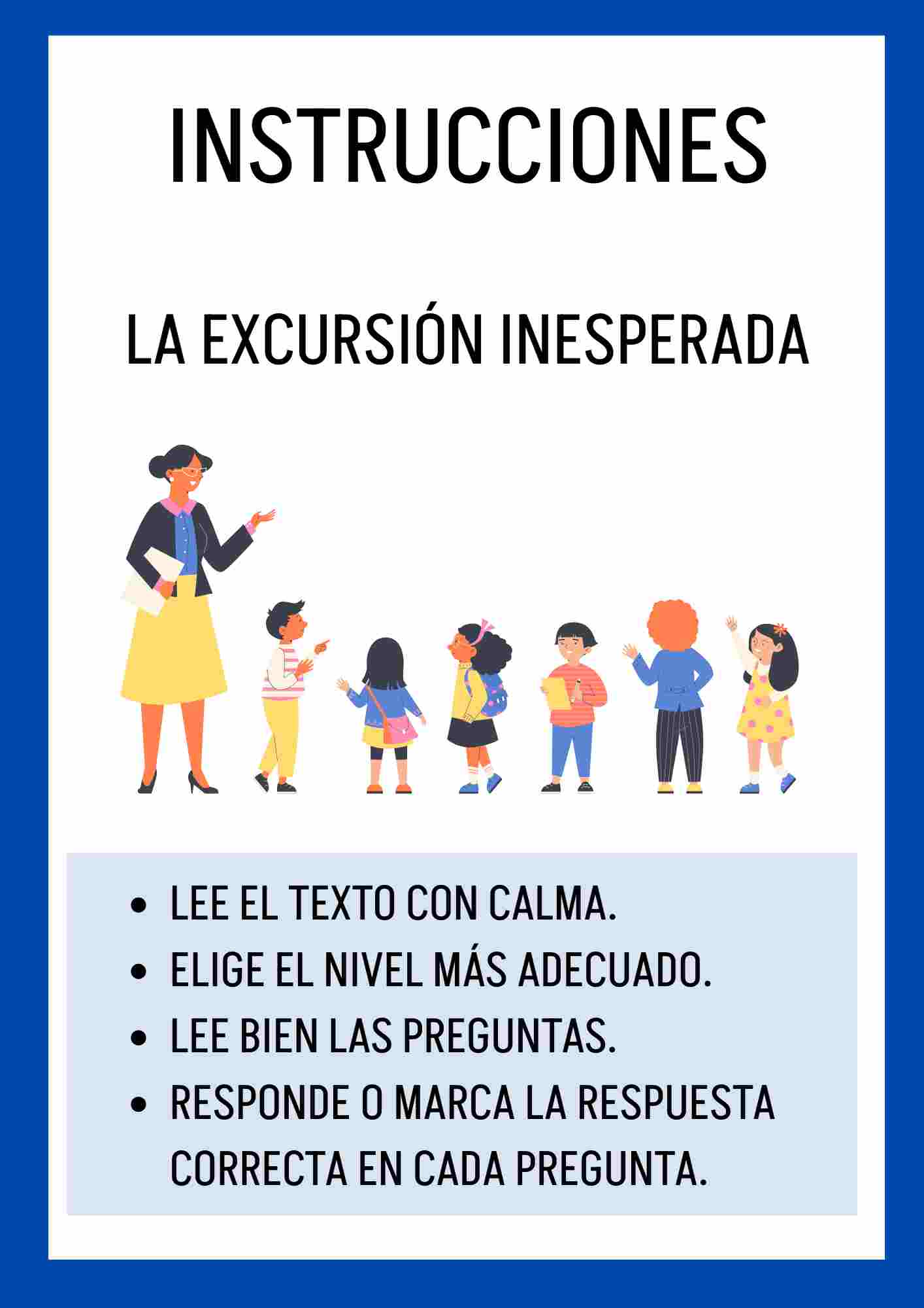 Comprensión lectora: la excursión inesperada