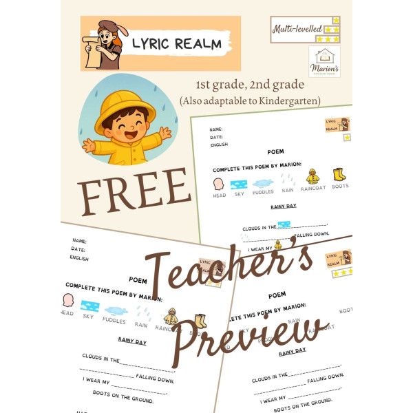 FREE Rainy Day Poem TPR | Weather & Clothes Differentiated Worksheets