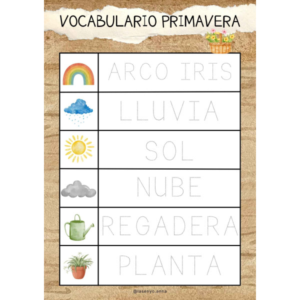 VOCABULARIO PRIMAVERA