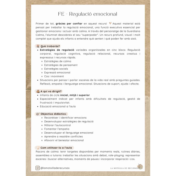 FUNCIONS EXECUTIVES - Regulació emocional