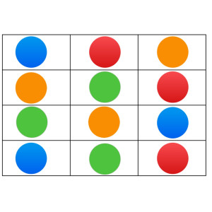 Plantilla per igualar amb pompons/gomets/pedres de colors