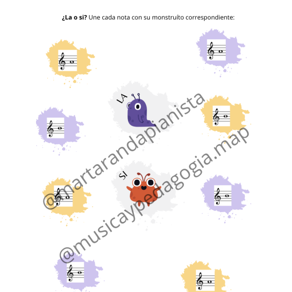 Notas musicales. Fichas para peques
